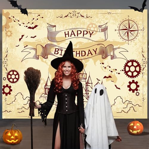 Wizard Birthday Backdrop Banner Boys Girls Party Decorations 7x5ft