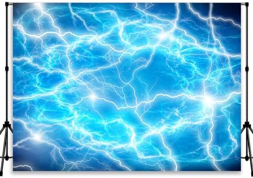 Lightning Sky Backdrop 7x5ft Blue Storm Background