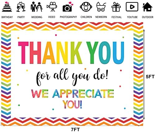 LTLYH 7x5ft Thank You Backdrop for Graduations and Appreciation
