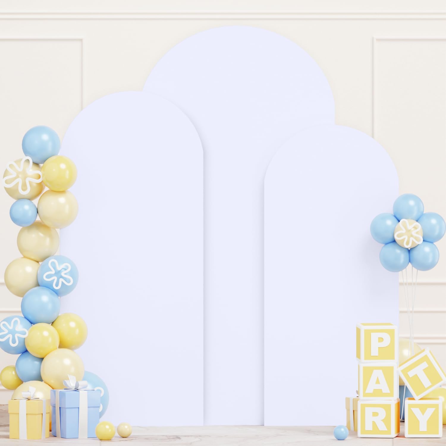 Set of 3 Wedding Arch Covers 6ft 66ft 72ft Spandex Backdrop