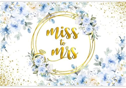 10x7ft Blue Floral Backdrop for Wedding and Photo Events