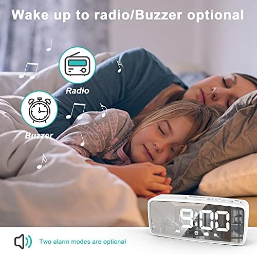 Vauno Digital Alarm Clock with FM Radio and Dimmer