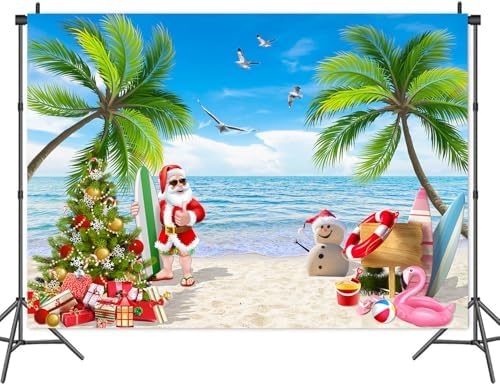 8x6 FT Summer Beach Christmas Party Backdrop