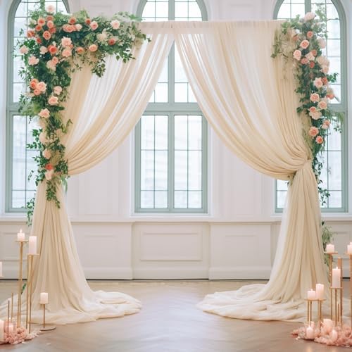 20ft X 10ft Champagne Tulle Backdrop for Parties and Weddings