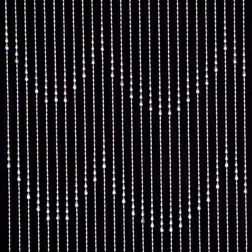 FlavorThings 3FTx 9FT Iridescent Raindrop Beaded Curtain Door Divider