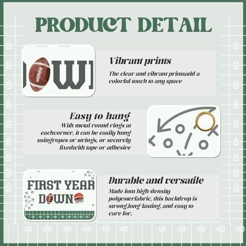 Football First Birthday Backdrop 7x5ft Decor