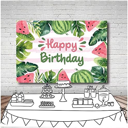 8x6ft Summer Fruit Watermelon Photo Backdrop for Birthday Parties and Baby Showers