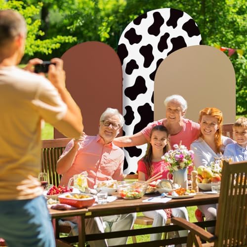 3 Sets Cow Theme Party Arch Backdrop Cover - Brown