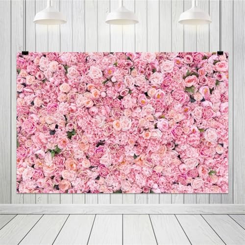 Pink Flowers Backdrop for Spring Tea Party and Birthday Events