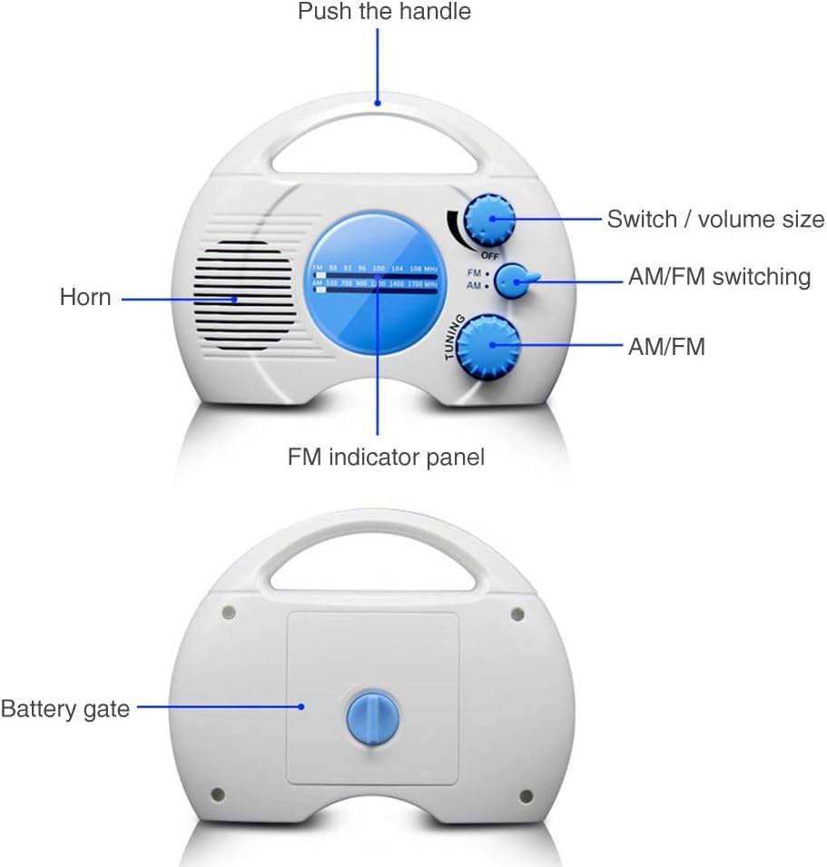 Portable Shower Radio with AMFM and Waterproof Design