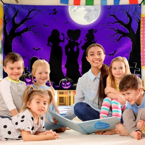 Flaircave Hocus Pocus Witch Sisters Halloween Backdrop