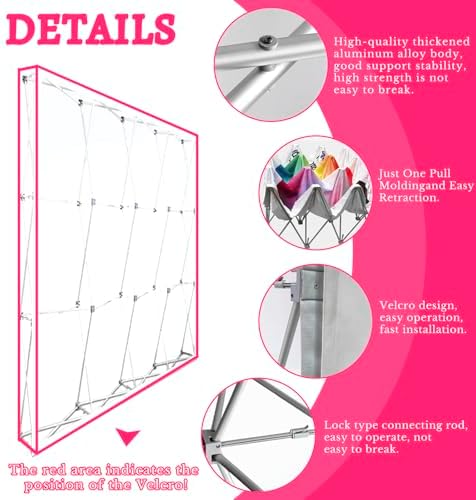 Custom Trade Show Backdrop Stand 75x12ft Aluminum Fabric Display Portable