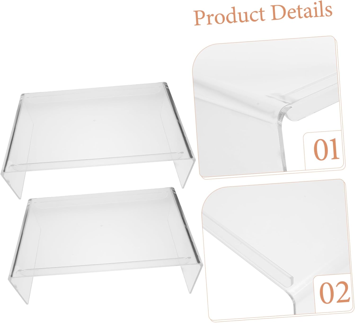 Ergonomic Acrylic Monitor Riser Stand with Wrist Pad