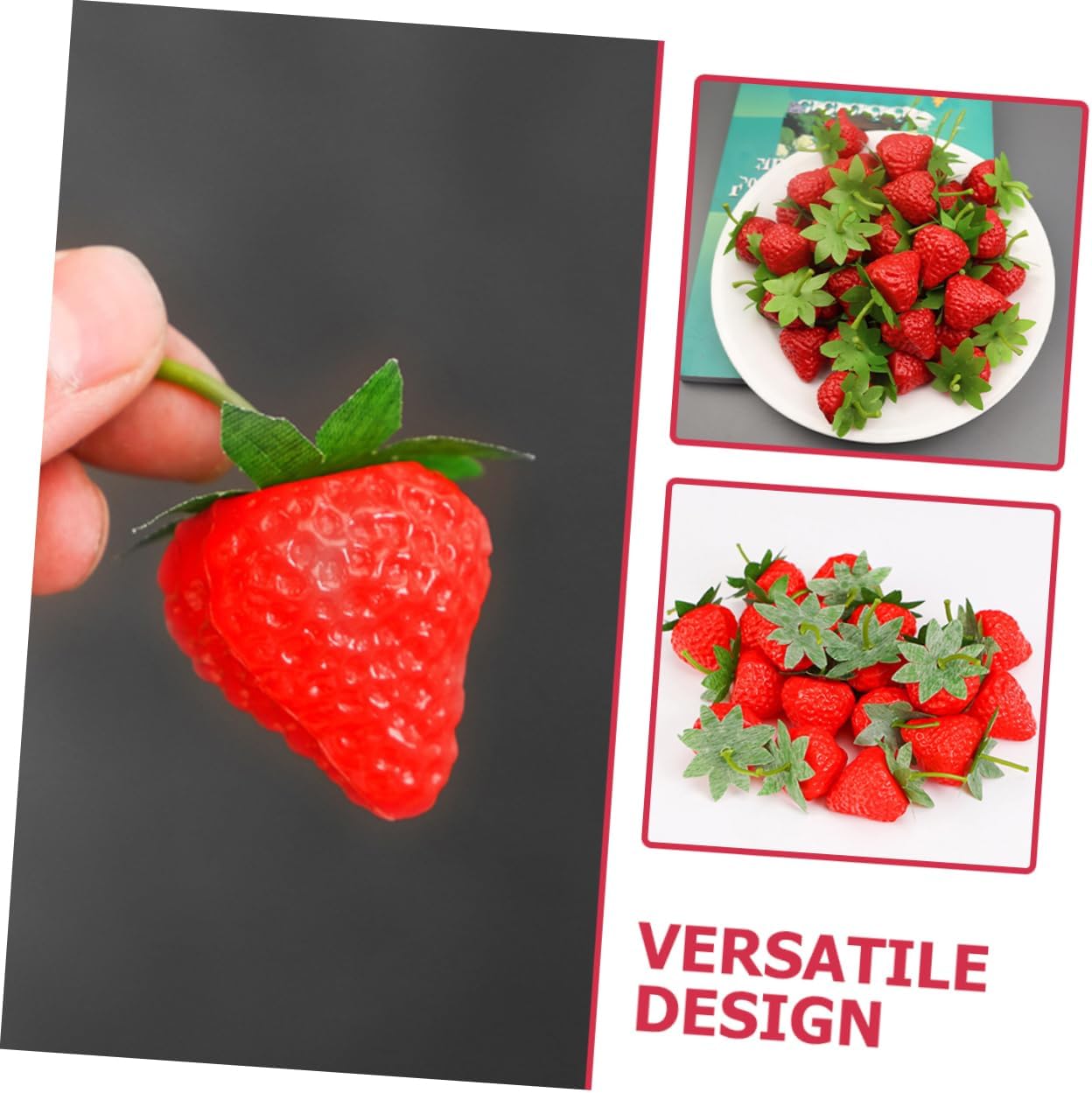 Luxshiny 10Pcs Realistic Strawberry Photo Props