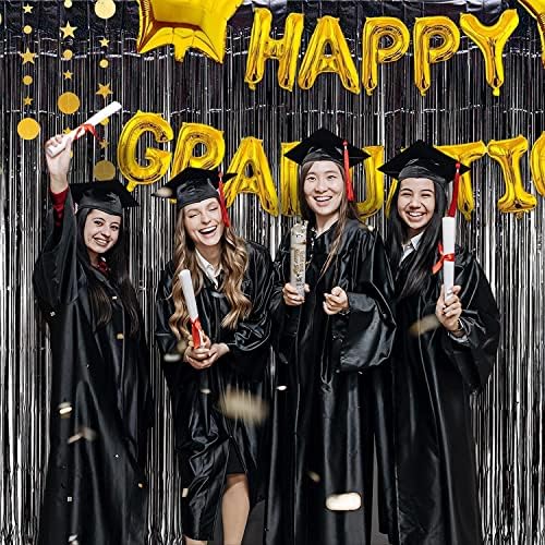 Braveshine Black Halloween Party Foil Curtains 2 Pack