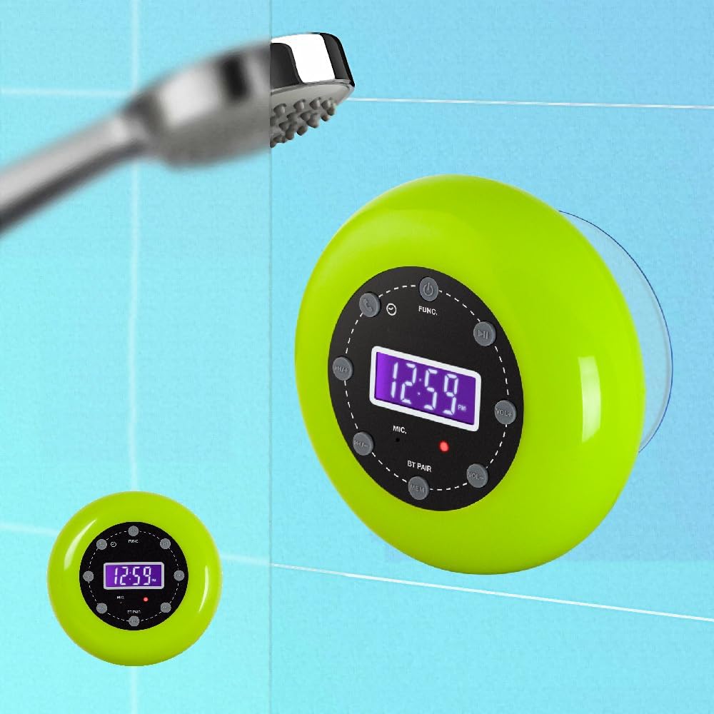 HANNLOMAX HX-159CR Shower Clock Radio with Bluetooth and Waterproof Design