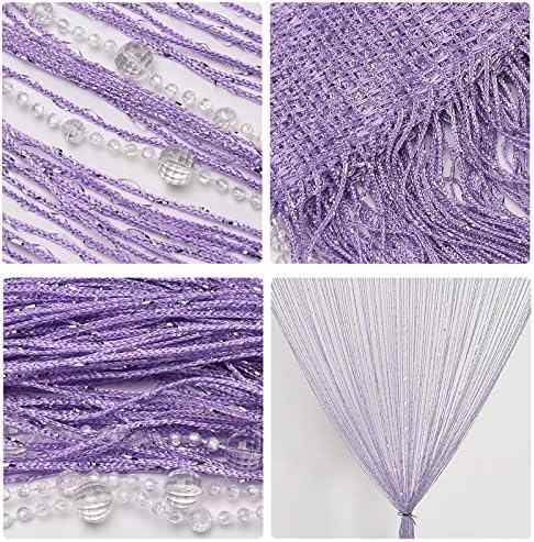 Champagne Beaded String Curtain for Doorway 36x77 Inch