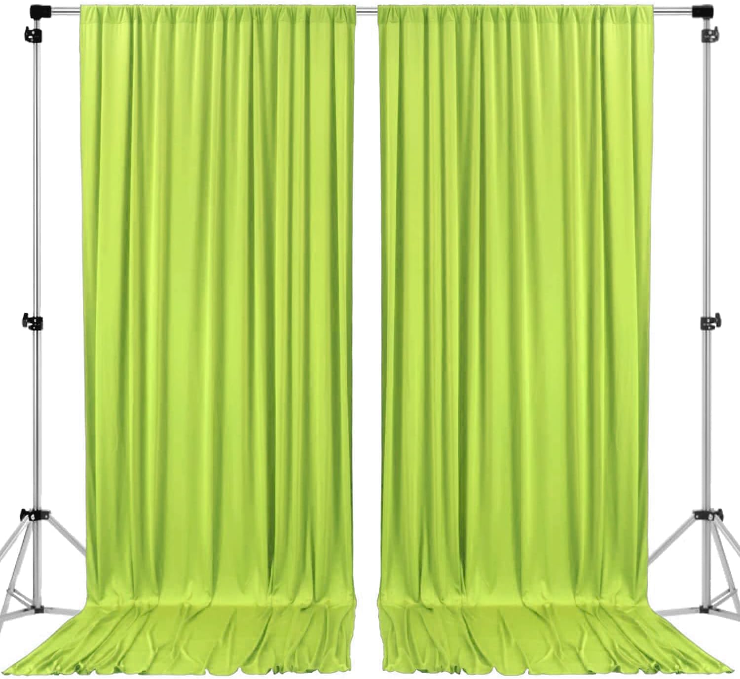 AK Trading Co 10x8ft Polyester Backdrop Curtains - Light Green 2 Pack