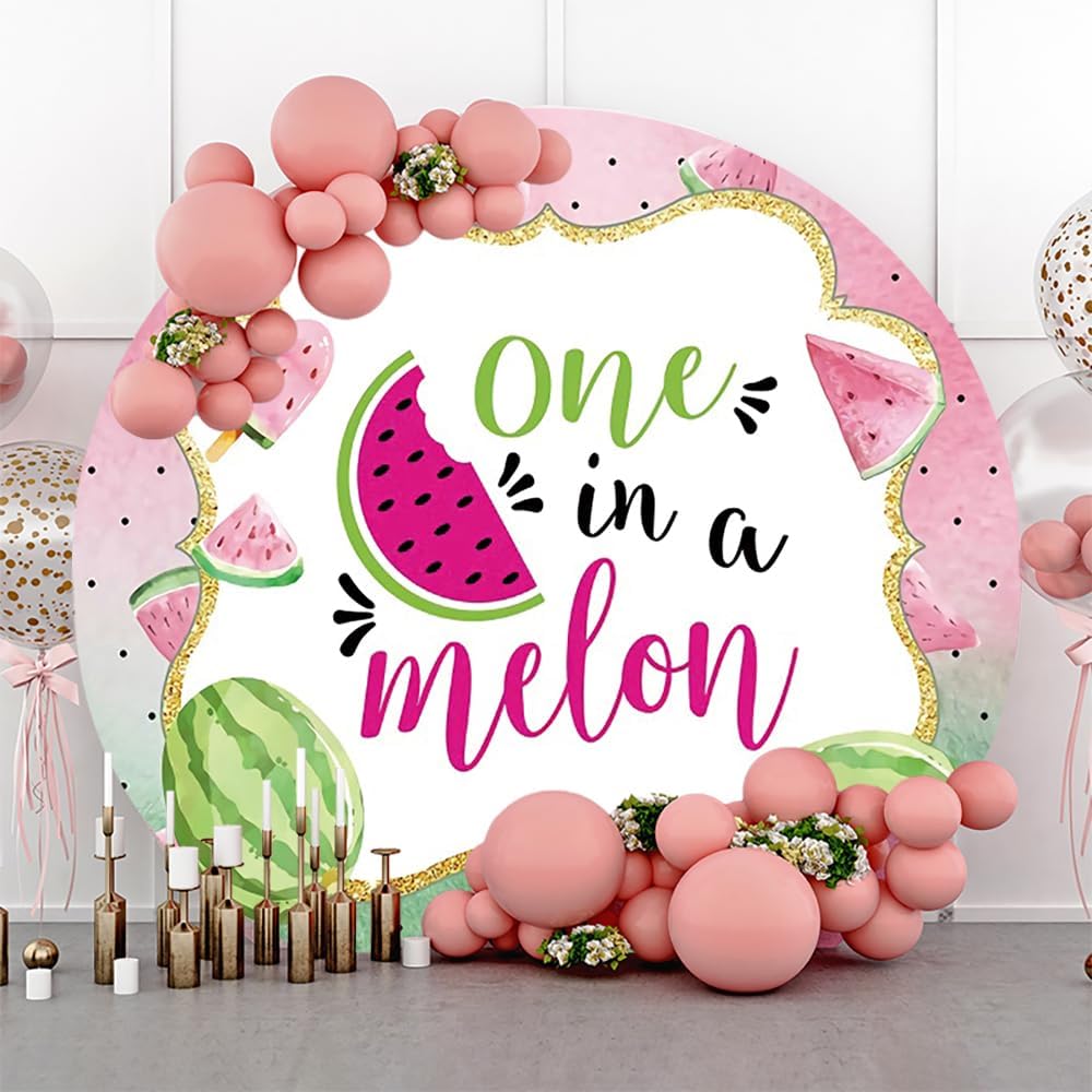 Renaiss 7x7ft Watermelon Round Photo Backdrop