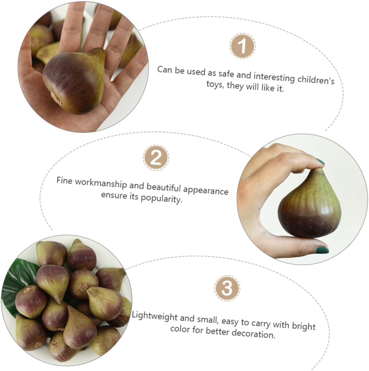 5Pcs Lifelike Simulation Fig Props for Photography and Party Display