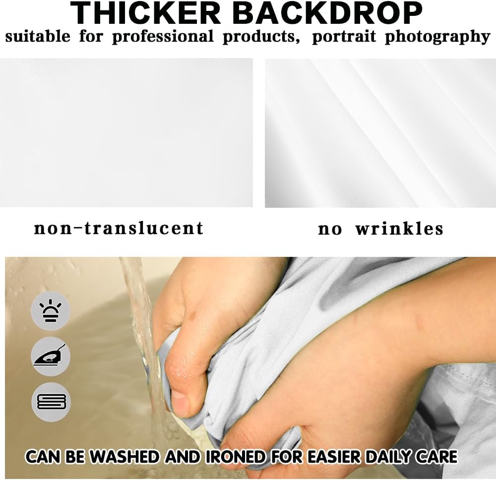 787ft x 1312ft White Photography Backdrop with Stand