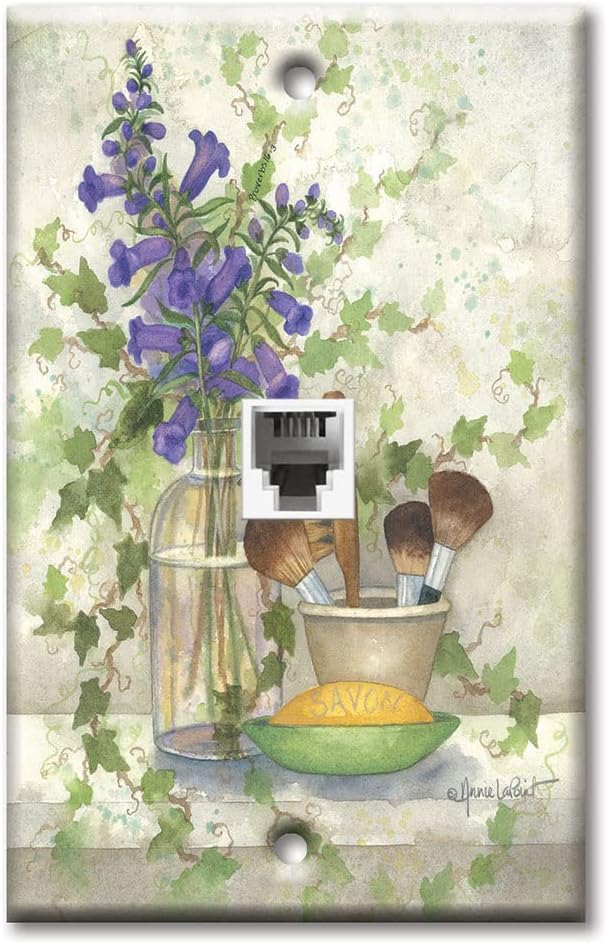 Art Plates One Port RJ11 Telephone Wall Plate Decorative