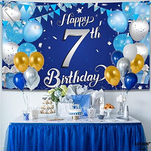 KatchOn XtraLarge Happy 7th Birthday Banner 72x44 Inch