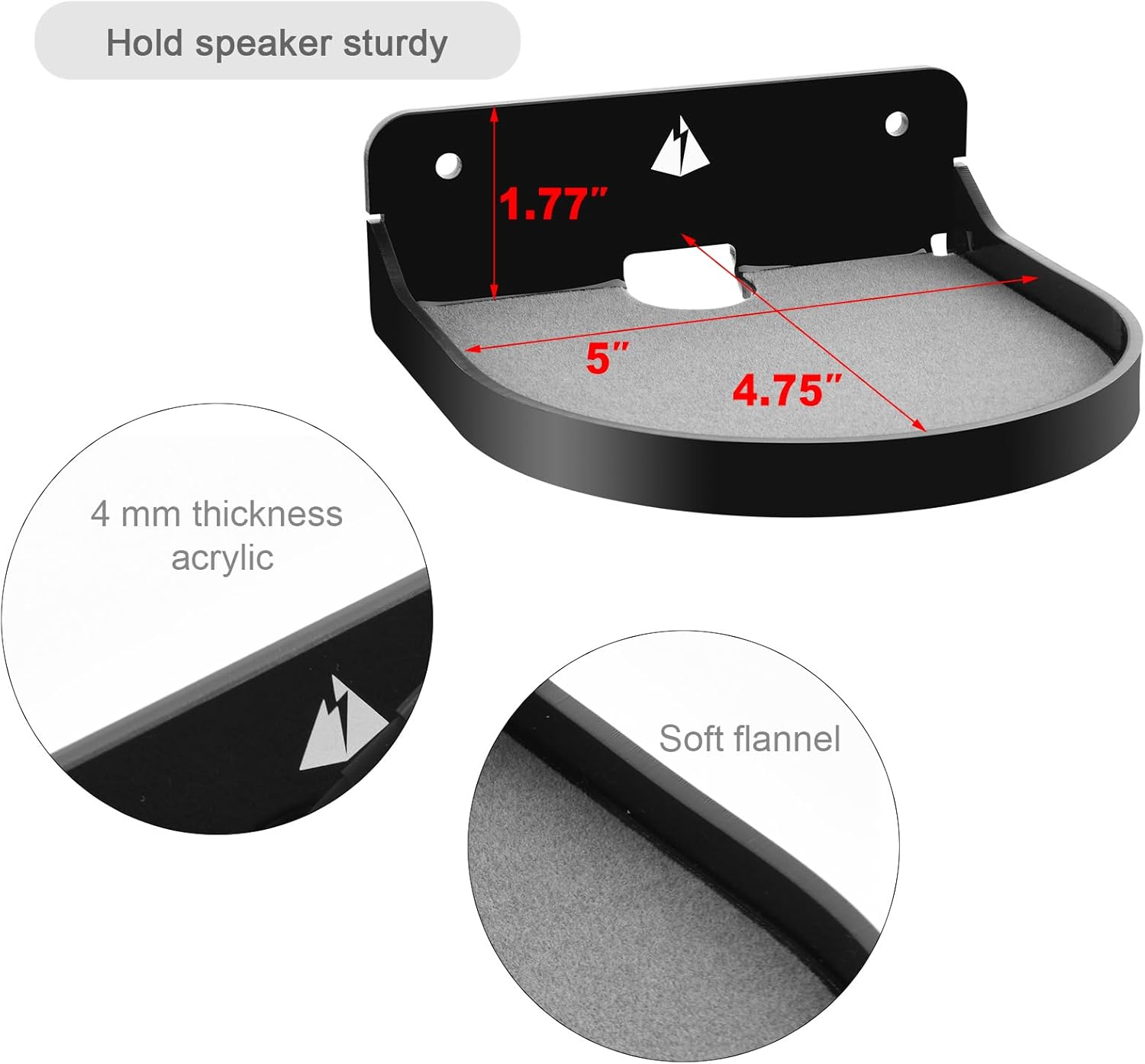 TXEsign 2 Pack 5 Inch Floating Shelves Black