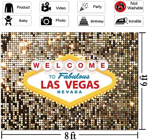 8x6ft Vegas Casino Poker Photo Backdrop