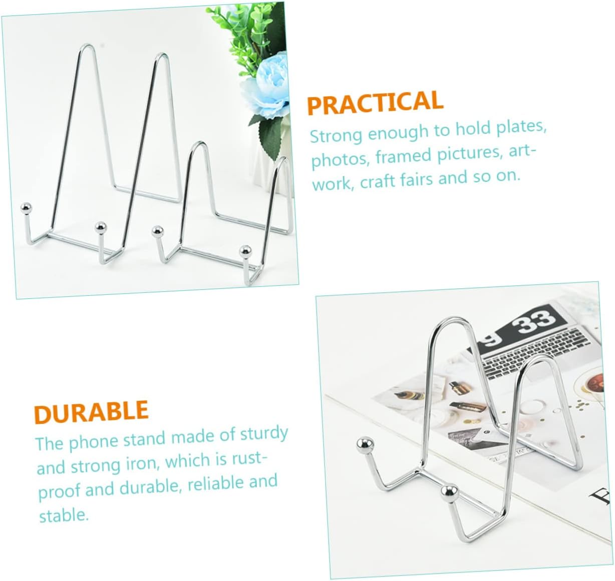 LIFKICH 2pcs Iron Artwork Display Stands