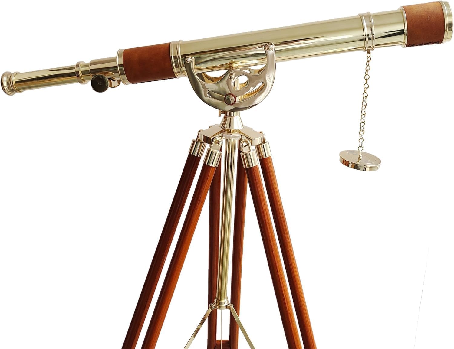 Nautical Antique Brass Telescope 27 Inch with Wooden Tripod