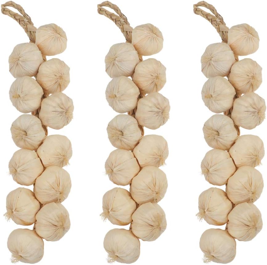 Yardwe Garlic Hanging String Decor 3pcs Photo Posing Prop