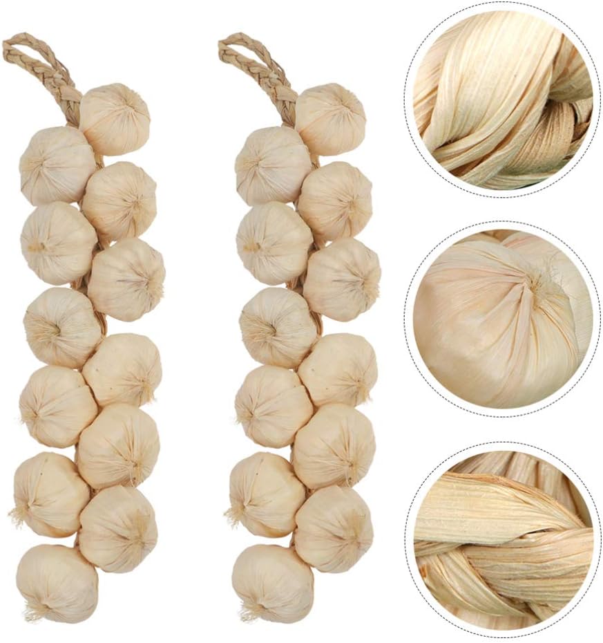 Yardwe Garlic Hanging String Decor 3pcs Photo Posing Prop