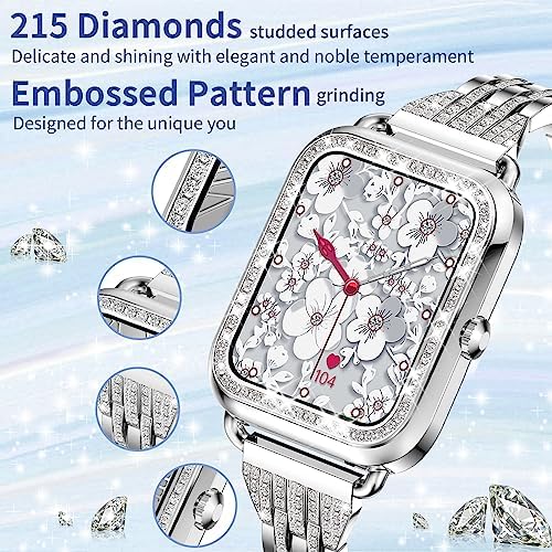 Diamond Smart Watch for Women with HD Touch Screen