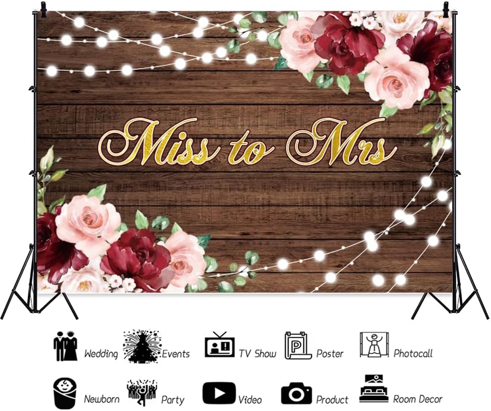 10x8ft Fabric Backdrop for Bridal Shower and Wedding Photography