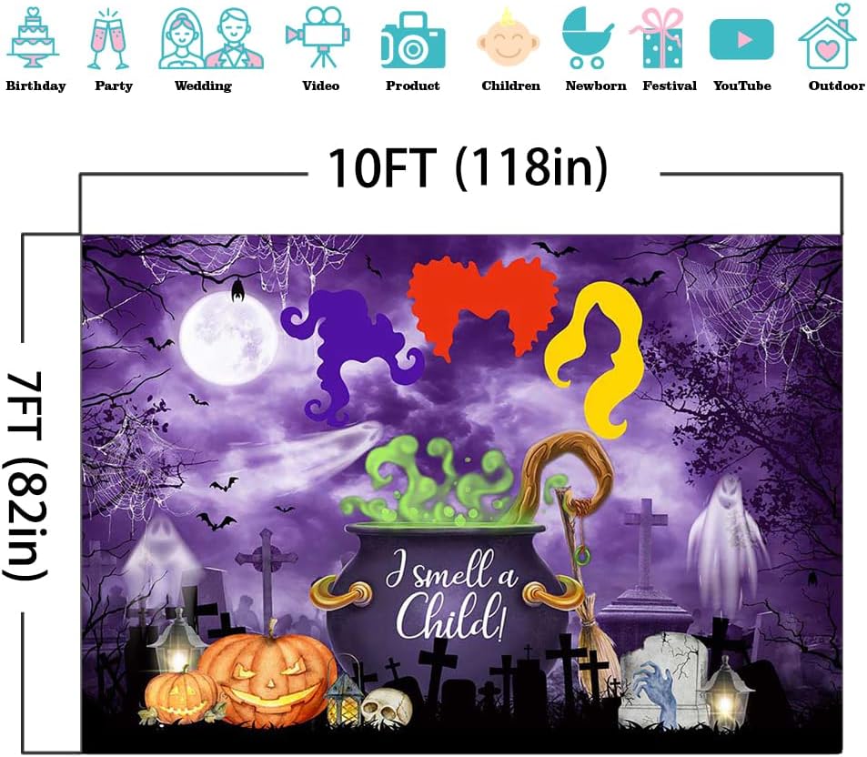 Mocsicka Halloween Baby Shower Backdrop 10x7ft