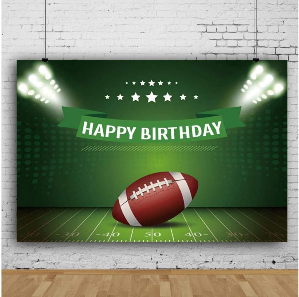 ssailue decor Football Party Decorations 5x3 ft Green Banner