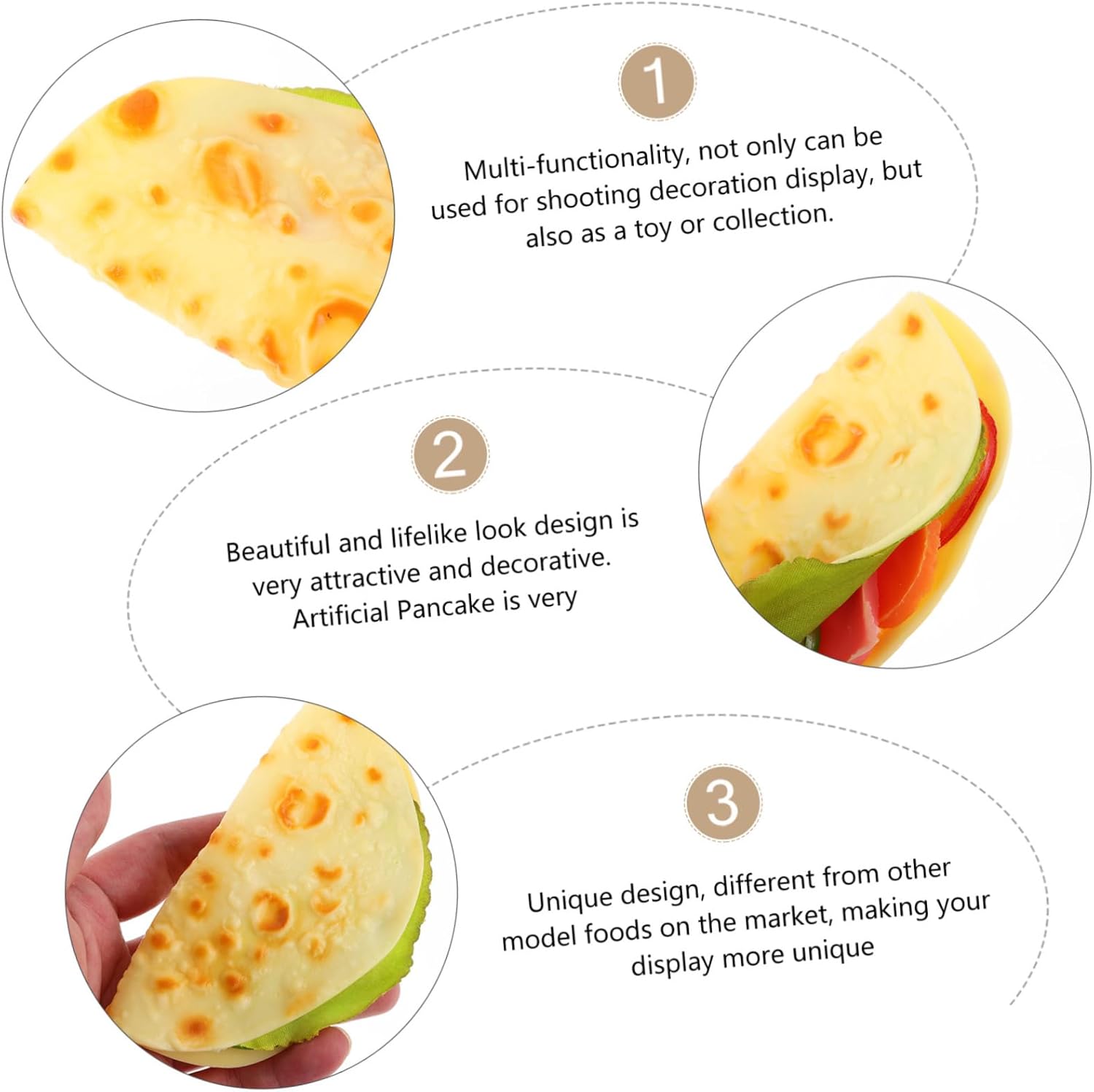 Housoutil Realistic Fake Vegetable Pancake for Photography Props