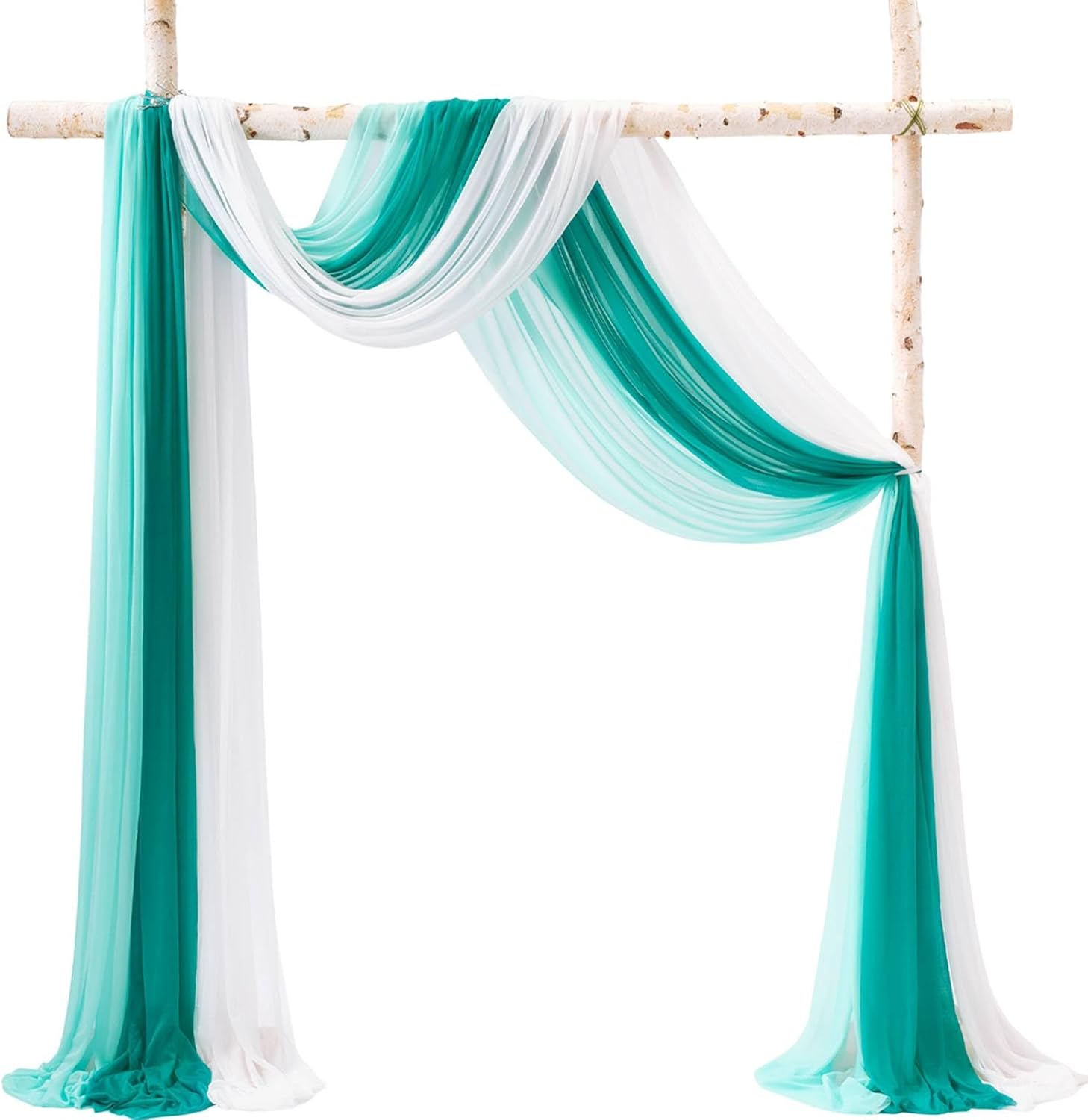 TINGE TIME 3 Panels Wedding Arch Chiffon Draping Fabric