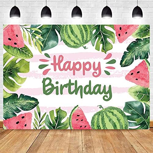 8x6ft Summer Fruit Watermelon Photo Backdrop for Birthday Parties and Baby Showers