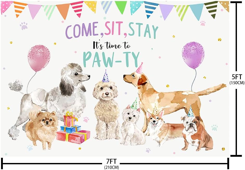 Sendy 7x5ft Dog Birthday Backdrop Photo Studio Decor