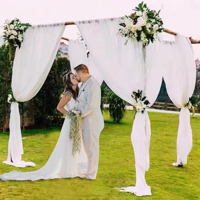 20ft White Sheer Wedding Arch Draping Fabric