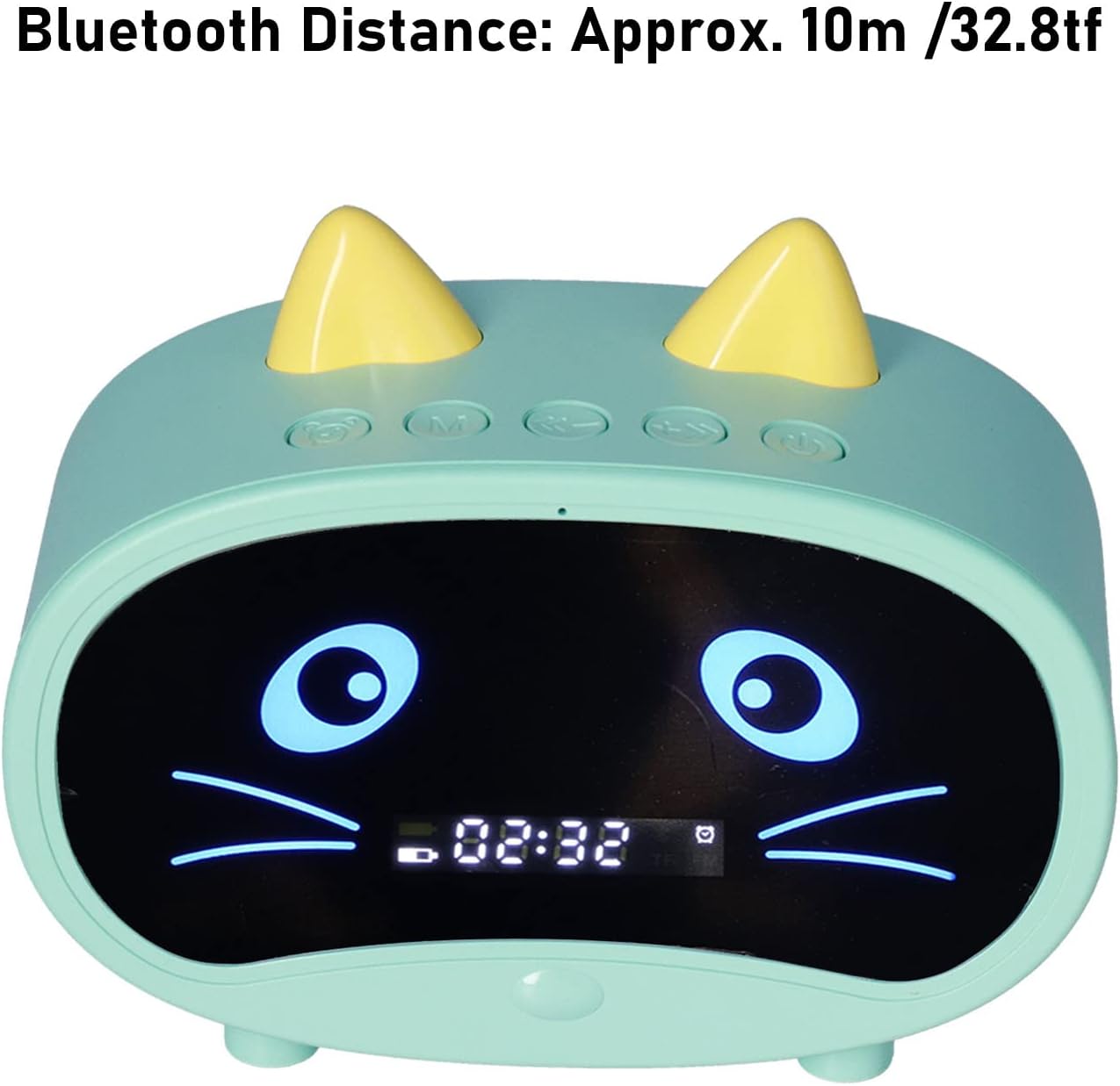 Cute Cat Ear Bluetooth Speaker with Dual Alarm