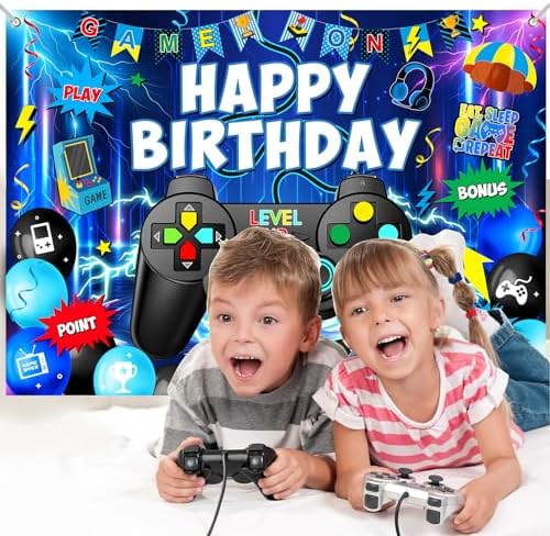 Avezano Gaming Birthday Party Backdrop 7x5ft