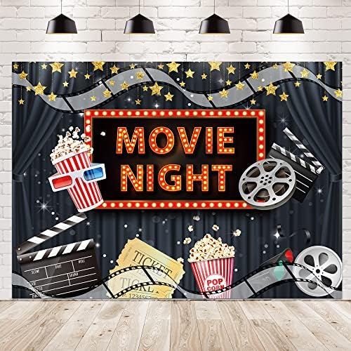 Movie Night Backdrop 7x5ft for Parties and Photo Booths
