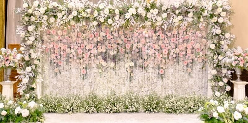 Yeele 20x10ft Wedding Floral Backdrop Pink and White