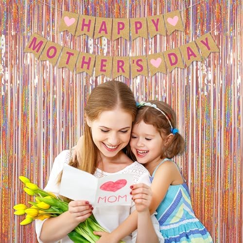 Foil Fringe Curtains 3 Pack for Birthday Party Decorations