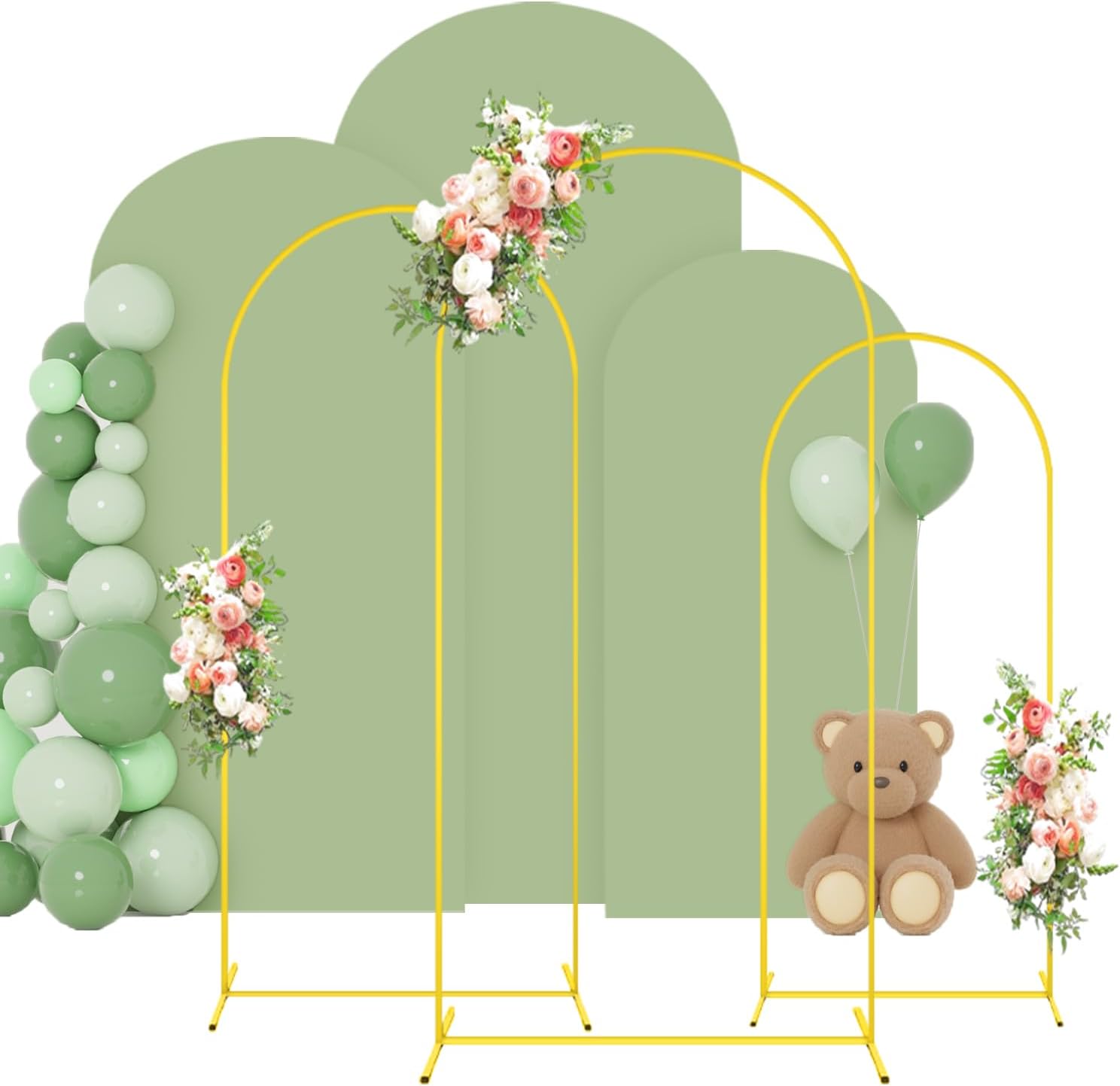 Gold Arch Stand with Spandex Cover 72FT Set