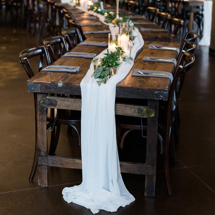 White Chiffon Arch Drapes 2 Panels 6 Yards Sheer Backdrop