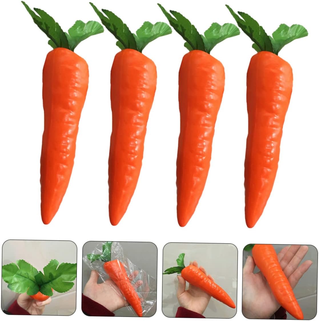 4pcs Lifelike Simulation Carrots Artificial Vegetable Decor Posing Props